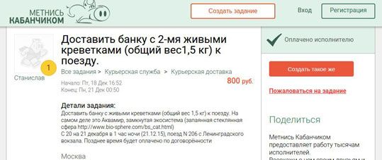 пример поручения